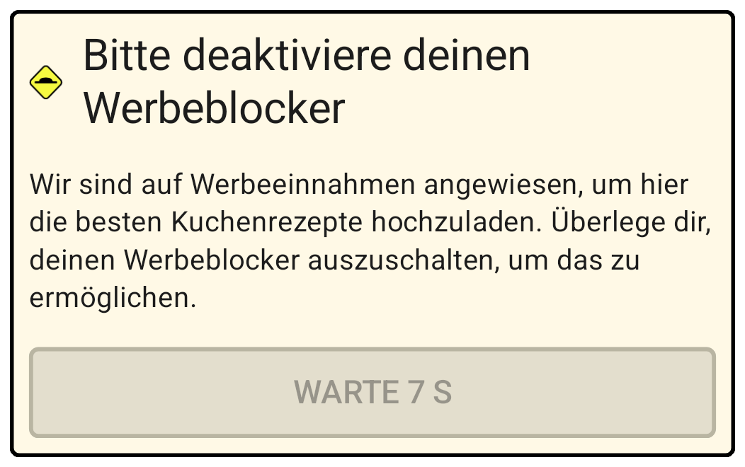 Deaktiviere deinen Ad-Blocker